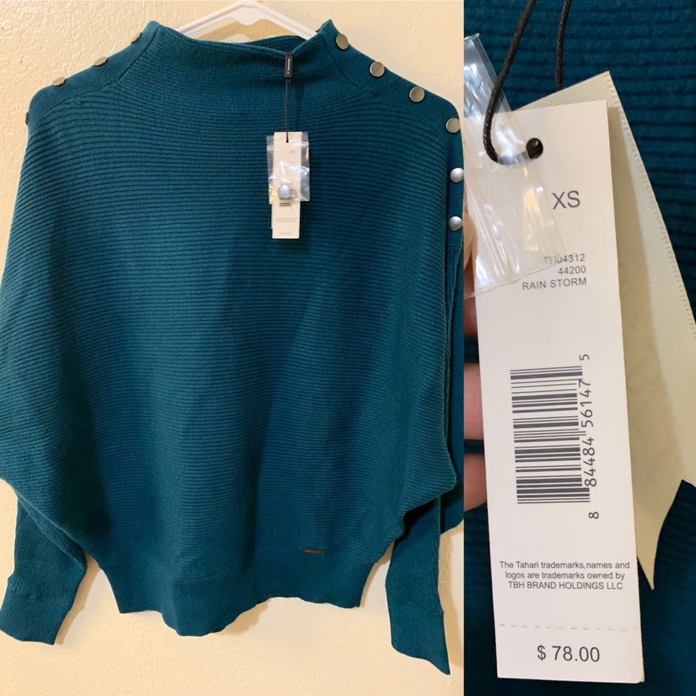 Tahari Sweater Teal Women's